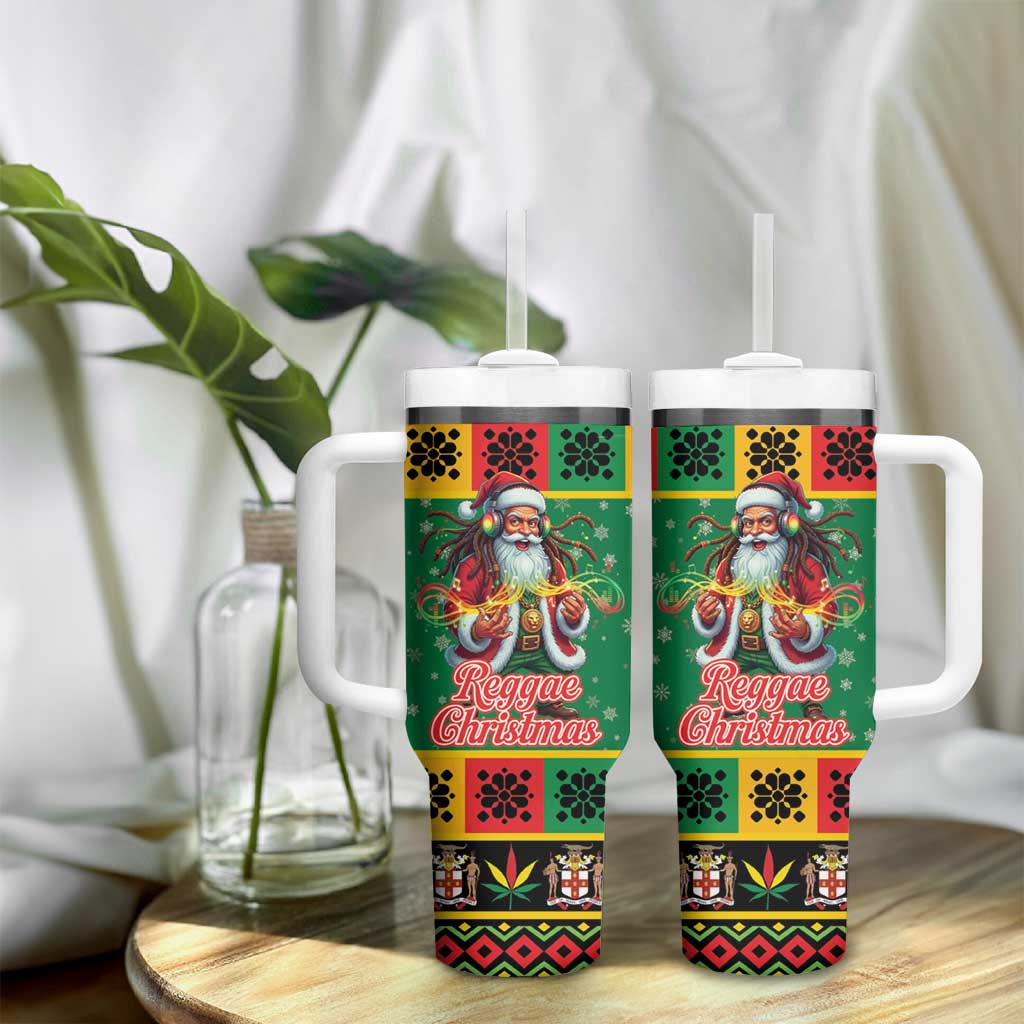 Afro-Jamaicans Christmas Tumbler With Handle Reggae Santa with Dreadlocks Design - African Pride