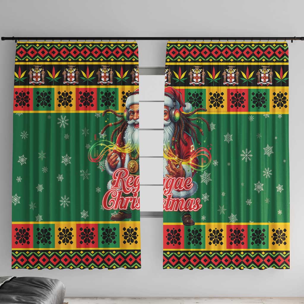 Afro-Jamaicans Christmas Window Curtain Reggae Santa with Dreadlocks Design - African Pride