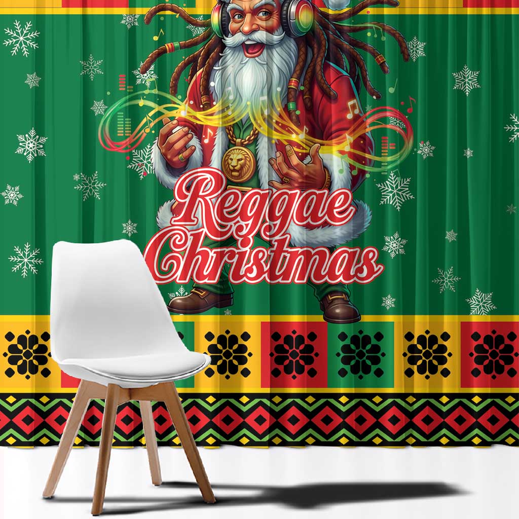 Afro-Jamaicans Christmas Window Curtain Reggae Santa with Dreadlocks Design - African Pride