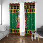Afro-Jamaicans Christmas Window Curtain Reggae Santa with Dreadlocks Design - African Pride