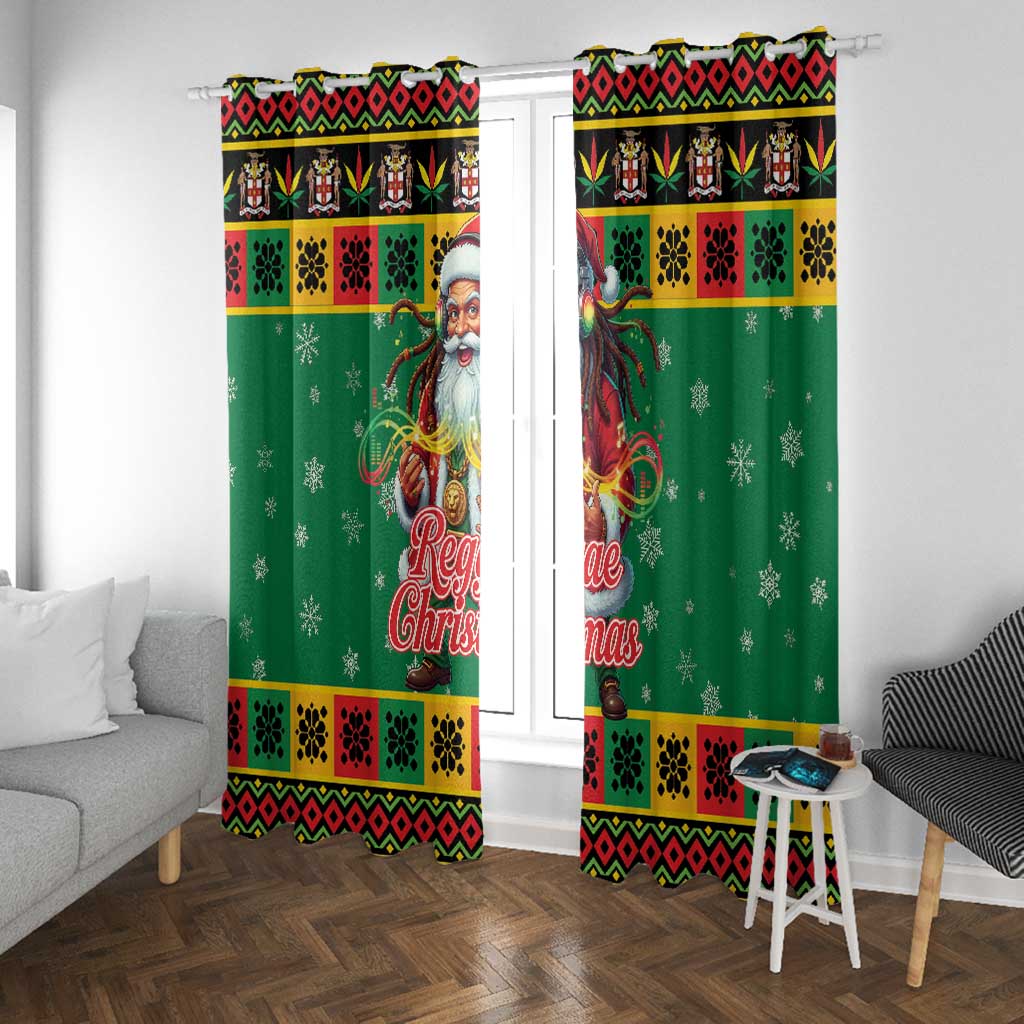 Afro-Jamaicans Christmas Window Curtain Reggae Santa with Dreadlocks Design - African Pride