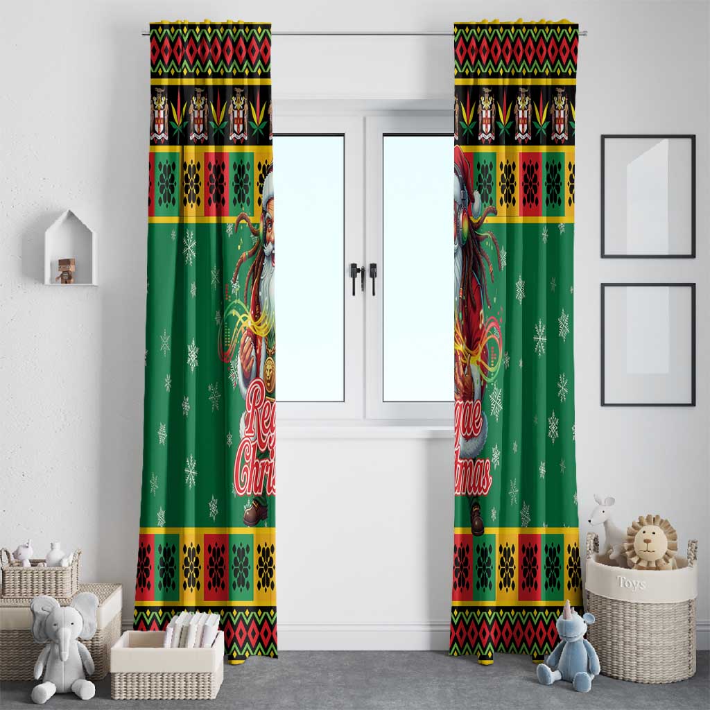 Afro-Jamaicans Christmas Window Curtain Reggae Santa with Dreadlocks Design - African Pride