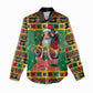 Afro-Jamaicans Christmas Women Casual Shirt Reggae Santa with Dreadlocks Design - African Pride