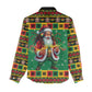 Afro-Jamaicans Christmas Women Casual Shirt Reggae Santa with Dreadlocks Design - African Pride