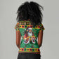 Afro-Jamaicans Christmas Women V-Neck T-Shirt Reggae Santa with Dreadlocks Design - African Pride