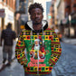 Afro-Jamaicans Christmas Zip Hoodie Reggae Santa with Dreadlocks Design - African Pride