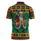 Afro-Jamaicans Christmas Zipper Polo Shirt Reggae Santa with Dreadlocks Design