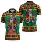 Afro-Jamaicans Christmas Zipper Polo Shirt Reggae Santa with Dreadlocks Design