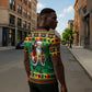 Afro-Jamaicans Christmas Zipper Polo Shirt Reggae Santa with Dreadlocks Design