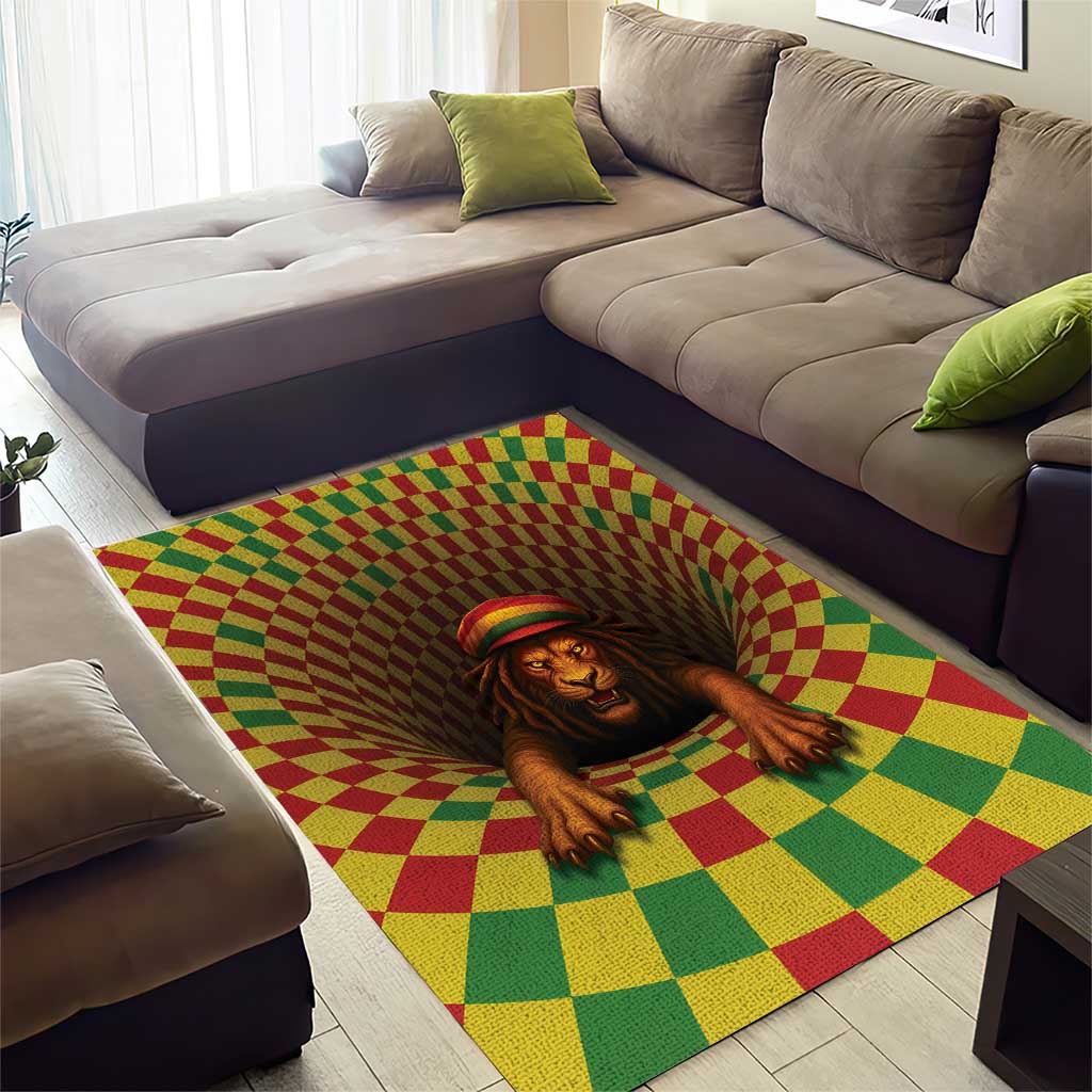 Afro-Jamaicans Reggae Lion Area Rug Reggae Optical 3D Illusion - African Pride