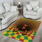 Afro-Jamaicans Reggae Lion Area Rug Reggae Optical 3D Illusion - African Pride