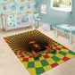 Afro-Jamaicans Reggae Lion Area Rug Reggae Optical 3D Illusion - African Pride