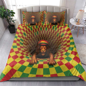 Afro-Jamaicans Reggae Lion Bedding Set Reggae Optical 3D Illusion - African Pride