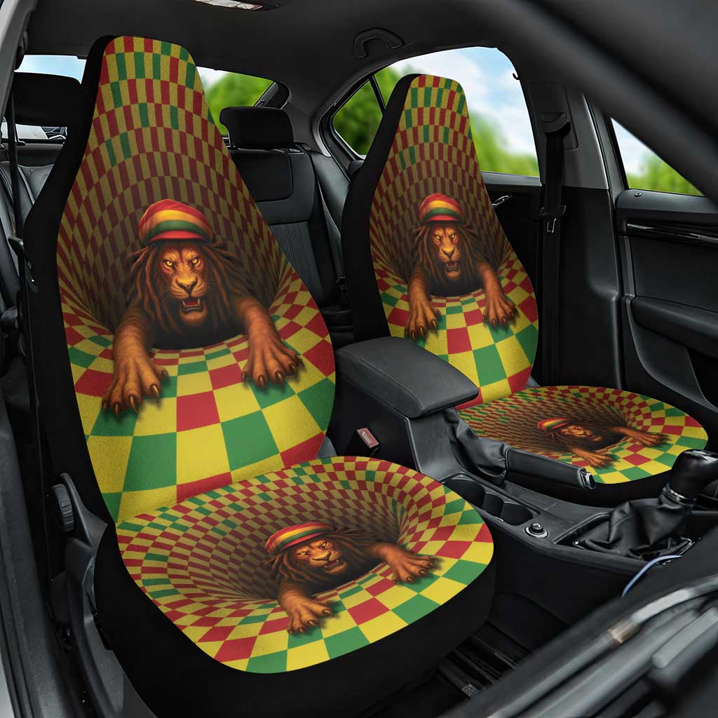 Afro-Jamaicans Reggae Lion Car Seat Cover Reggae Optical 3D Illusion - African Pride