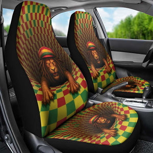 Afro-Jamaicans Reggae Lion Car Seat Cover Reggae Optical 3D Illusion - African Pride