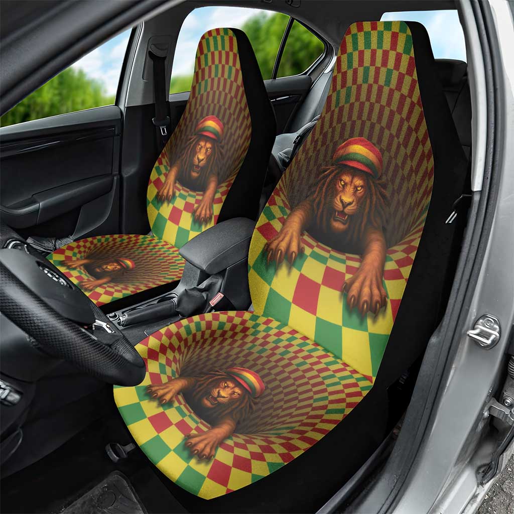 Afro-Jamaicans Reggae Lion Car Seat Cover Reggae Optical 3D Illusion - African Pride