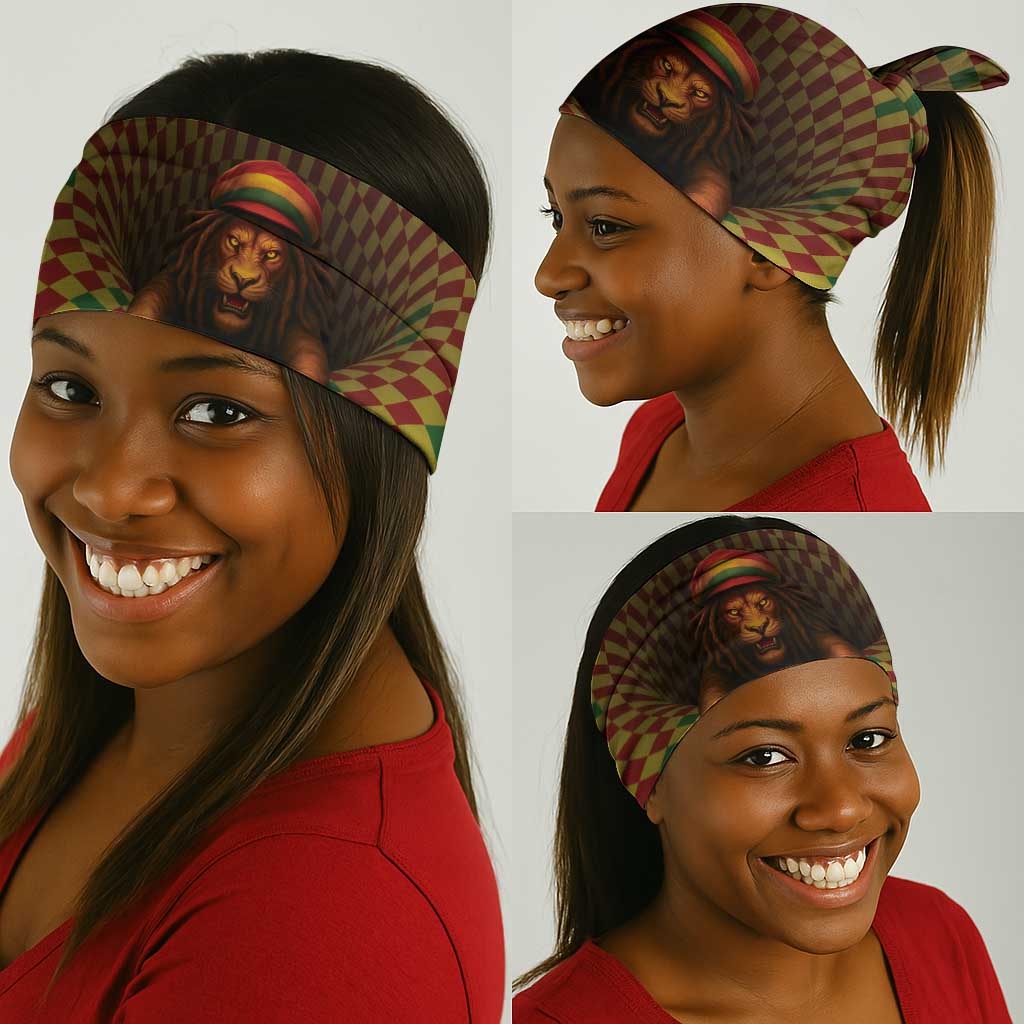 Afro-Jamaicans Reggae Lion Neck Gaiter Reggae Optical 3D Illusion - African Pride