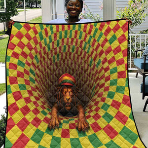 Afro-Jamaicans Reggae Lion Quilt Reggae Optical 3D Illusion - African Pride