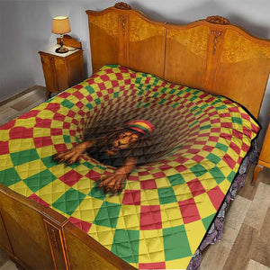 Afro-Jamaicans Reggae Lion Quilt Reggae Optical 3D Illusion - African Pride