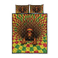 Afro-Jamaicans Reggae Lion Quilt Bed Set Reggae Optical 3D Illusion - African Pride