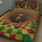 Afro-Jamaicans Reggae Lion Quilt Bed Set Reggae Optical 3D Illusion - African Pride