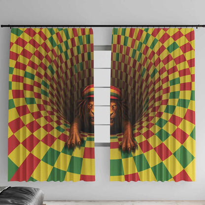 Afro-Jamaicans Reggae Lion Window Curtain Reggae Optical 3D Illusion - African Pride