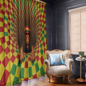Afro-Jamaicans Reggae Lion Window Curtain Reggae Optical 3D Illusion - African Pride