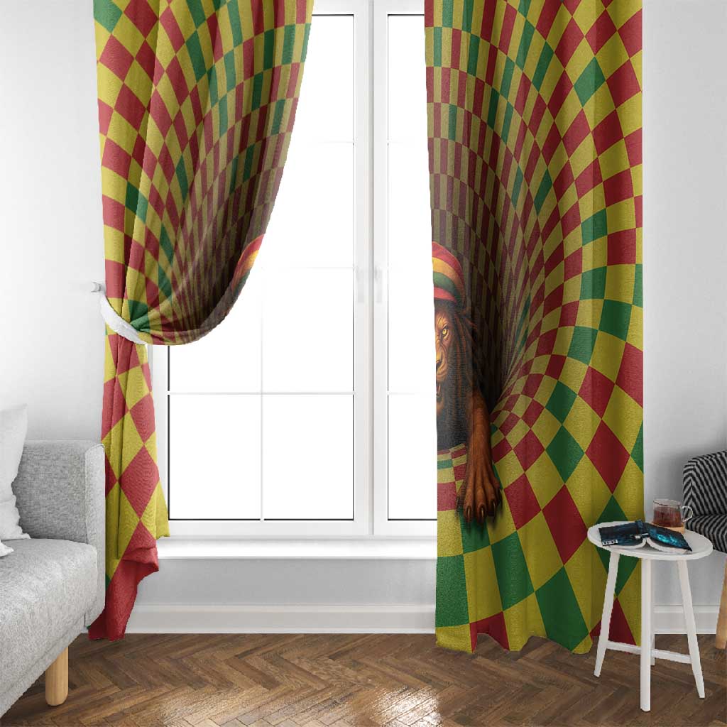 Afro-Jamaicans Reggae Lion Window Curtain Reggae Optical 3D Illusion - African Pride