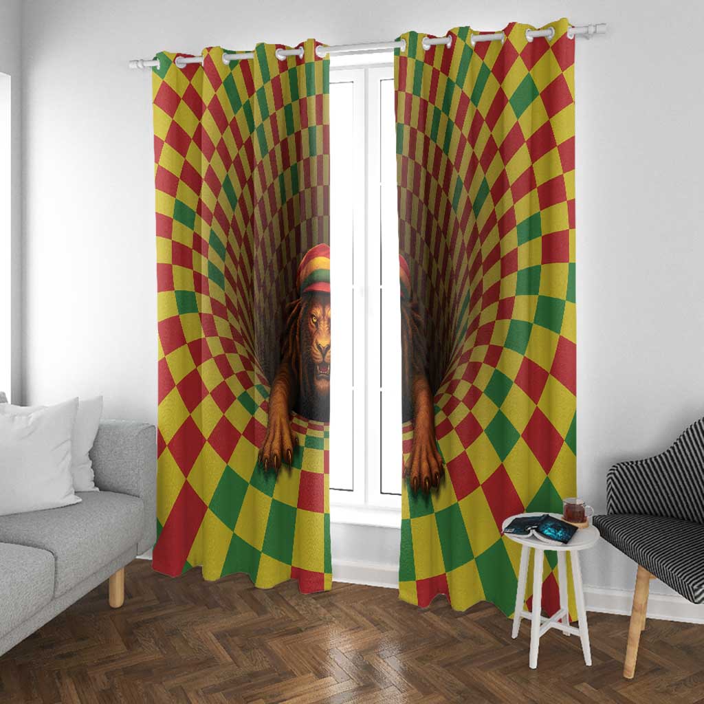 Afro-Jamaicans Reggae Lion Window Curtain Reggae Optical 3D Illusion - African Pride