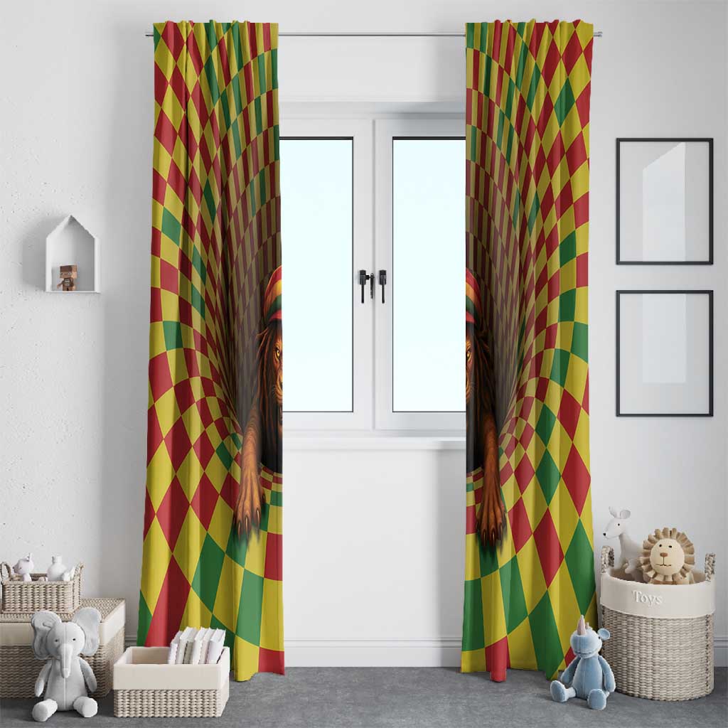 Afro-Jamaicans Reggae Lion Window Curtain Reggae Optical 3D Illusion - African Pride