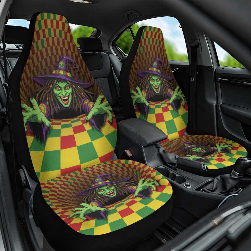 Afro-Jamaicans Reggae Witch Car Seat Cover Reggae Optical 3D Illusion - African Pride