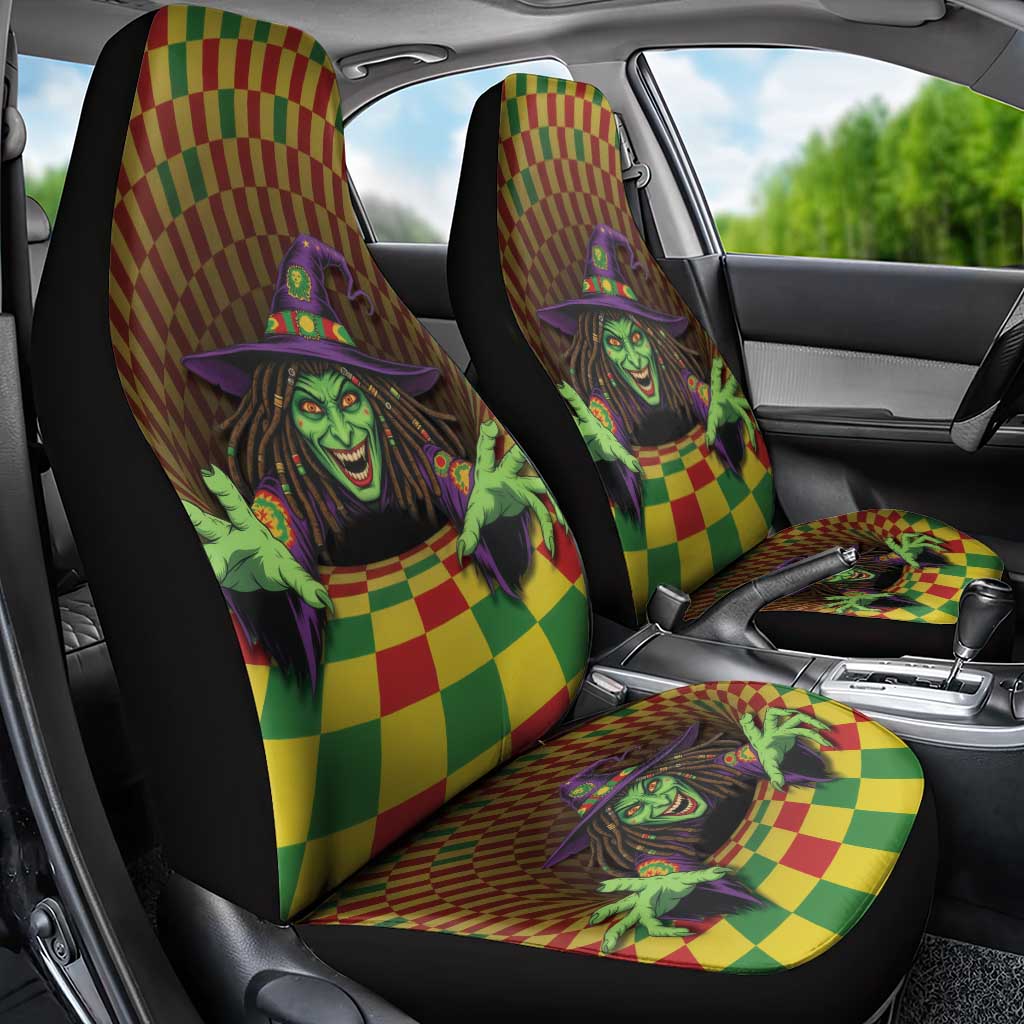 Afro-Jamaicans Reggae Witch Car Seat Cover Reggae Optical 3D Illusion - African Pride