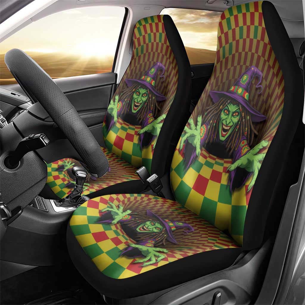 Afro-Jamaicans Reggae Witch Car Seat Cover Reggae Optical 3D Illusion - African Pride