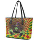 Afro-Jamaicans Reggae Witch Leather Tote Bag Reggae Optical 3D Illusion - African Pride