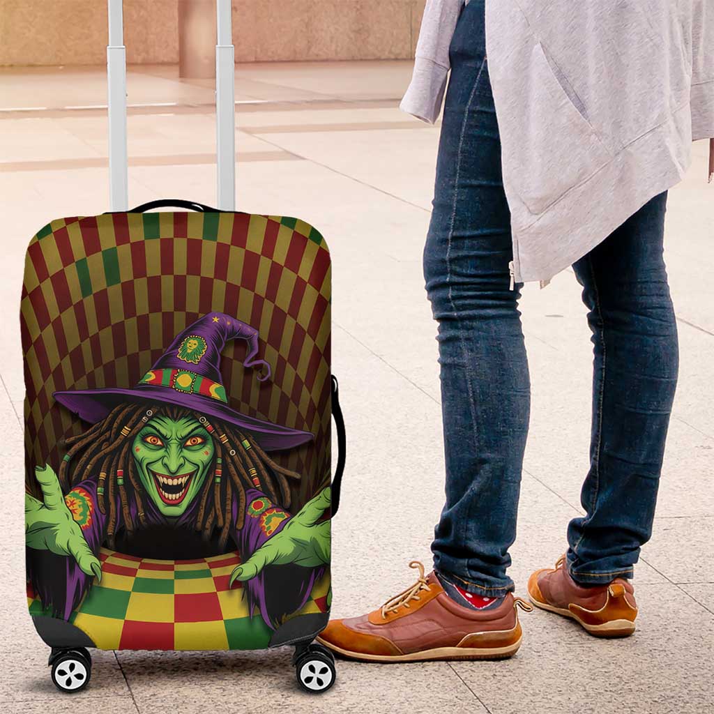 Afro-Jamaicans Reggae Witch Luggage Cover Reggae Optical 3D Illusion - African Pride
