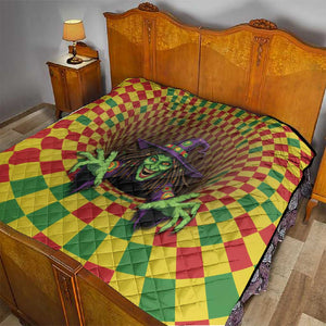 Afro-Jamaicans Reggae Witch Quilt Reggae Optical 3D Illusion - African Pride