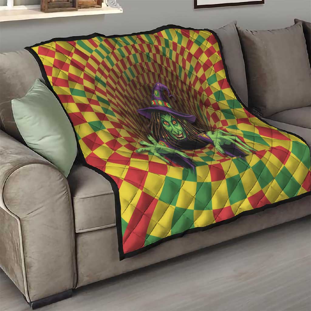 Afro-Jamaicans Reggae Witch Quilt Reggae Optical 3D Illusion - African Pride