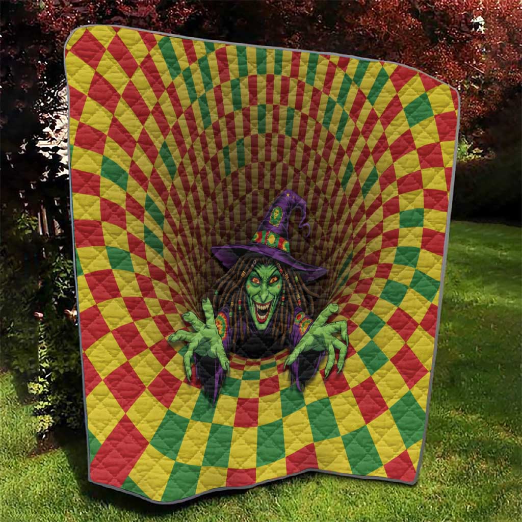 Afro-Jamaicans Reggae Witch Quilt Reggae Optical 3D Illusion - African Pride