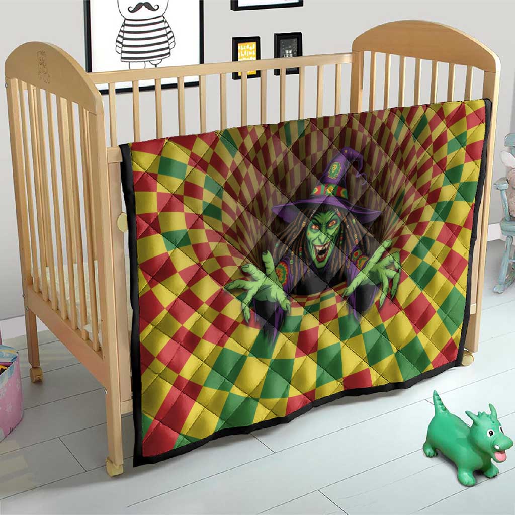 Afro-Jamaicans Reggae Witch Quilt Reggae Optical 3D Illusion - African Pride