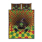 Afro-Jamaicans Reggae Witch Quilt Bed Set Reggae Optical 3D Illusion - African Pride