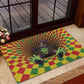 Afro-Jamaicans Reggae Witch Rubber Doormat Reggae Optical 3D Illusion - African Pride