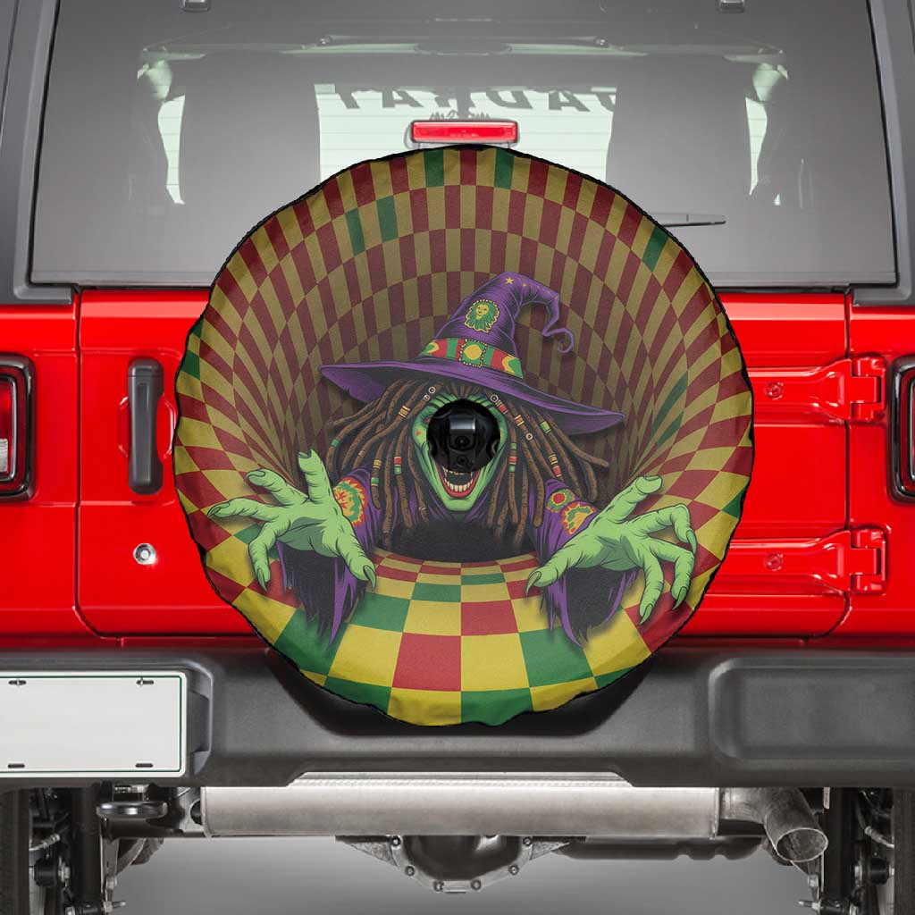 Afro-Jamaicans Reggae Witch Spare Tire Cover Reggae Optical 3D Illusion - African Pride