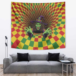 Afro-Jamaicans Reggae Witch Tapestry Reggae Optical 3D Illusion - African Pride
