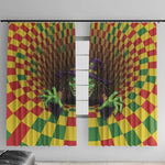 Afro-Jamaicans Reggae Witch Window Curtain Reggae Optical 3D Illusion - African Pride