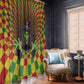 Afro-Jamaicans Reggae Witch Window Curtain Reggae Optical 3D Illusion - African Pride