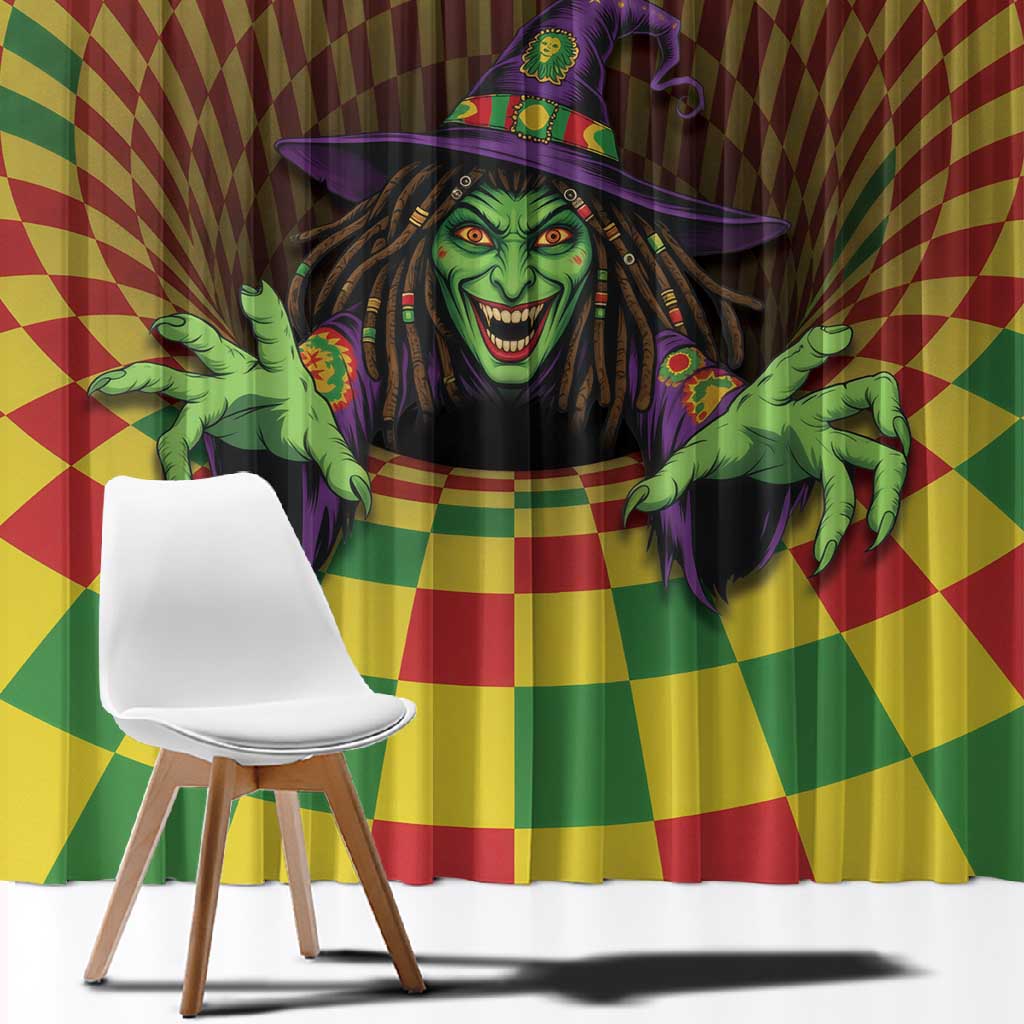 Afro-Jamaicans Reggae Witch Window Curtain Reggae Optical 3D Illusion - African Pride