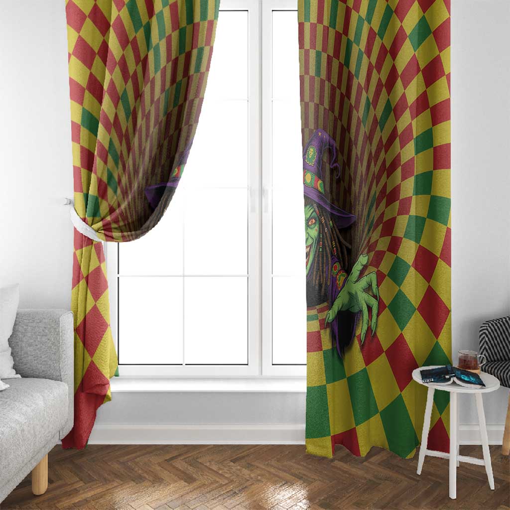 Afro-Jamaicans Reggae Witch Window Curtain Reggae Optical 3D Illusion - African Pride