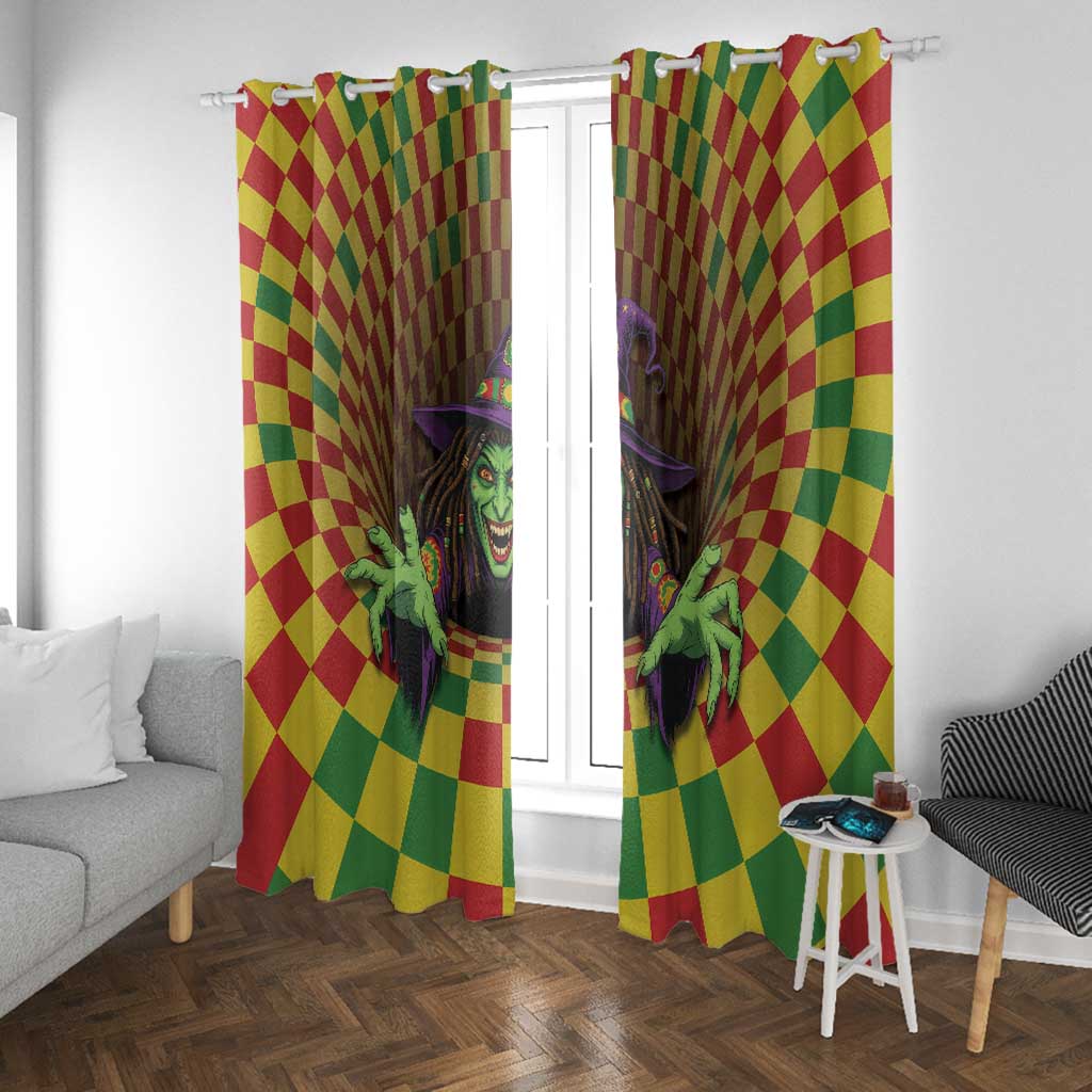 Afro-Jamaicans Reggae Witch Window Curtain Reggae Optical 3D Illusion - African Pride