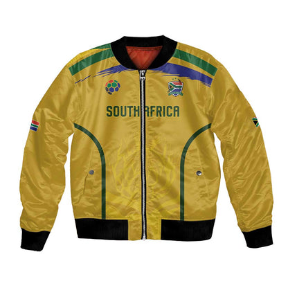 Custom South Africa Football Bomber Jacket Road To Champions Dream - African Pride