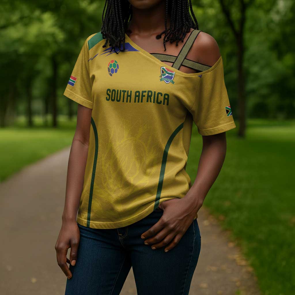 Custom South Africa Football Cross Shoulder Shirt Road To Champions Dream - African Pride